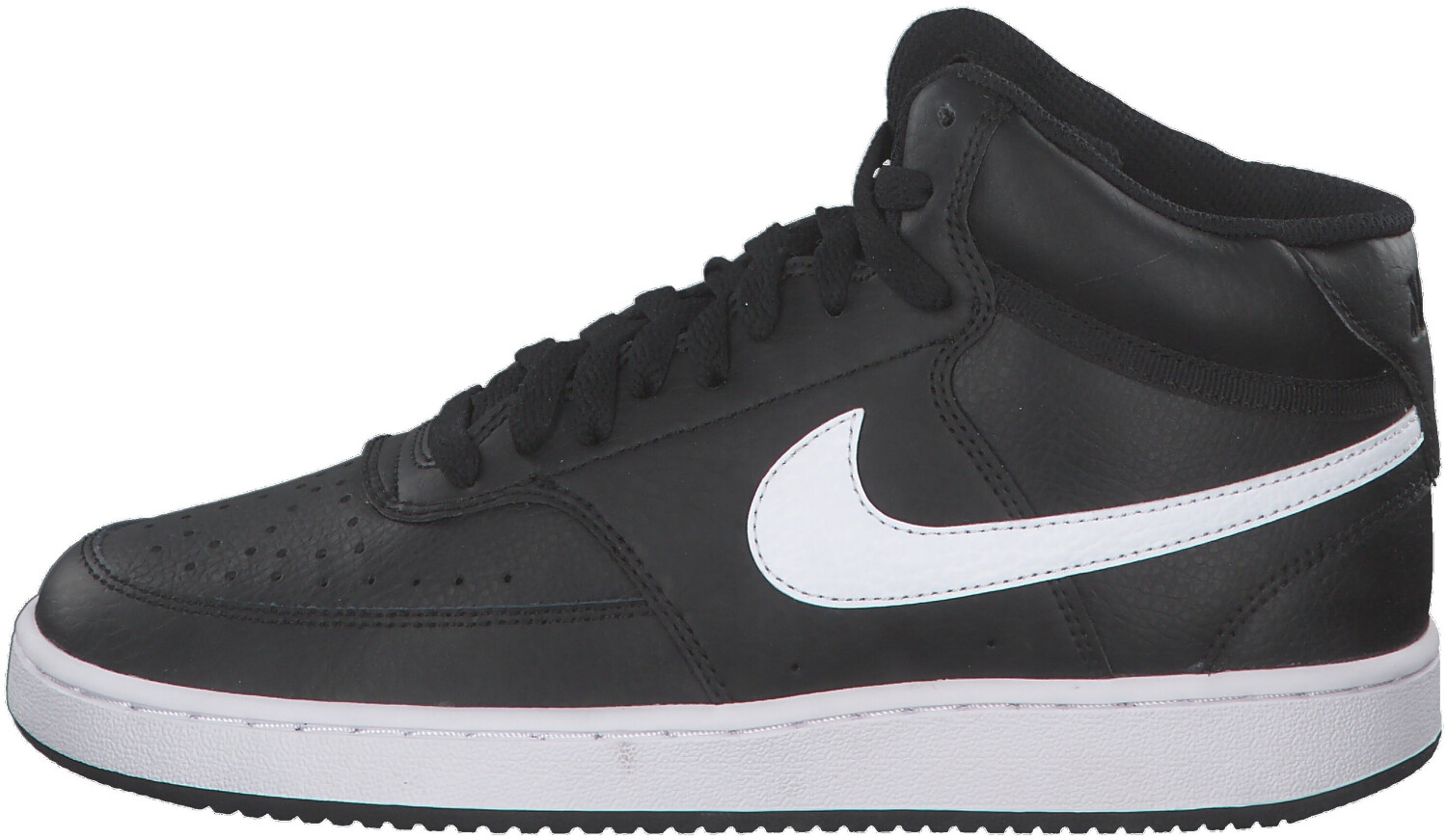 nike mid top black and white
