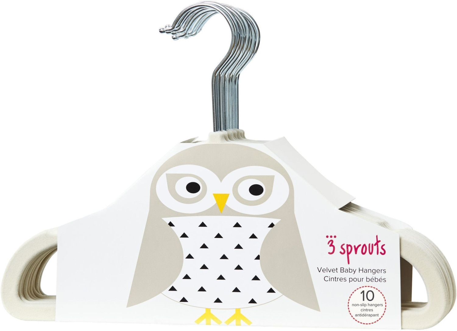 3 Sprouts 10 Cintres pour bébé - chouette