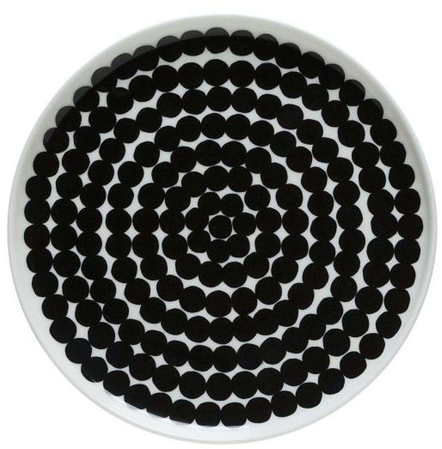 Marimekko Räsymatto plate (20 cm) black-white big dots
