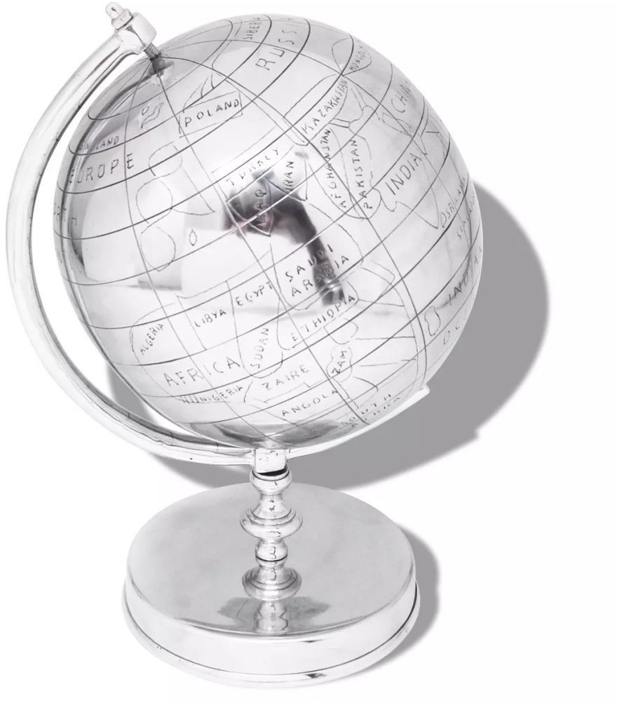 VidaXL Globe terrestre avec support aluminium argenté 42 cm
