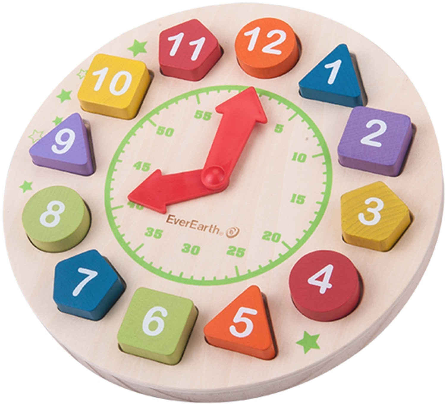 EverEarth Horloge enfant en bois