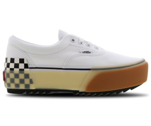 tan and white checkerboard vans