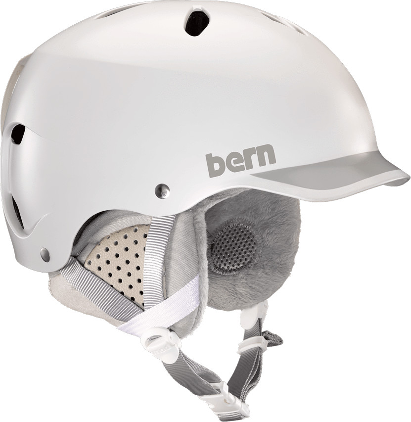 Bern Winter Lenox satin white and grey brim