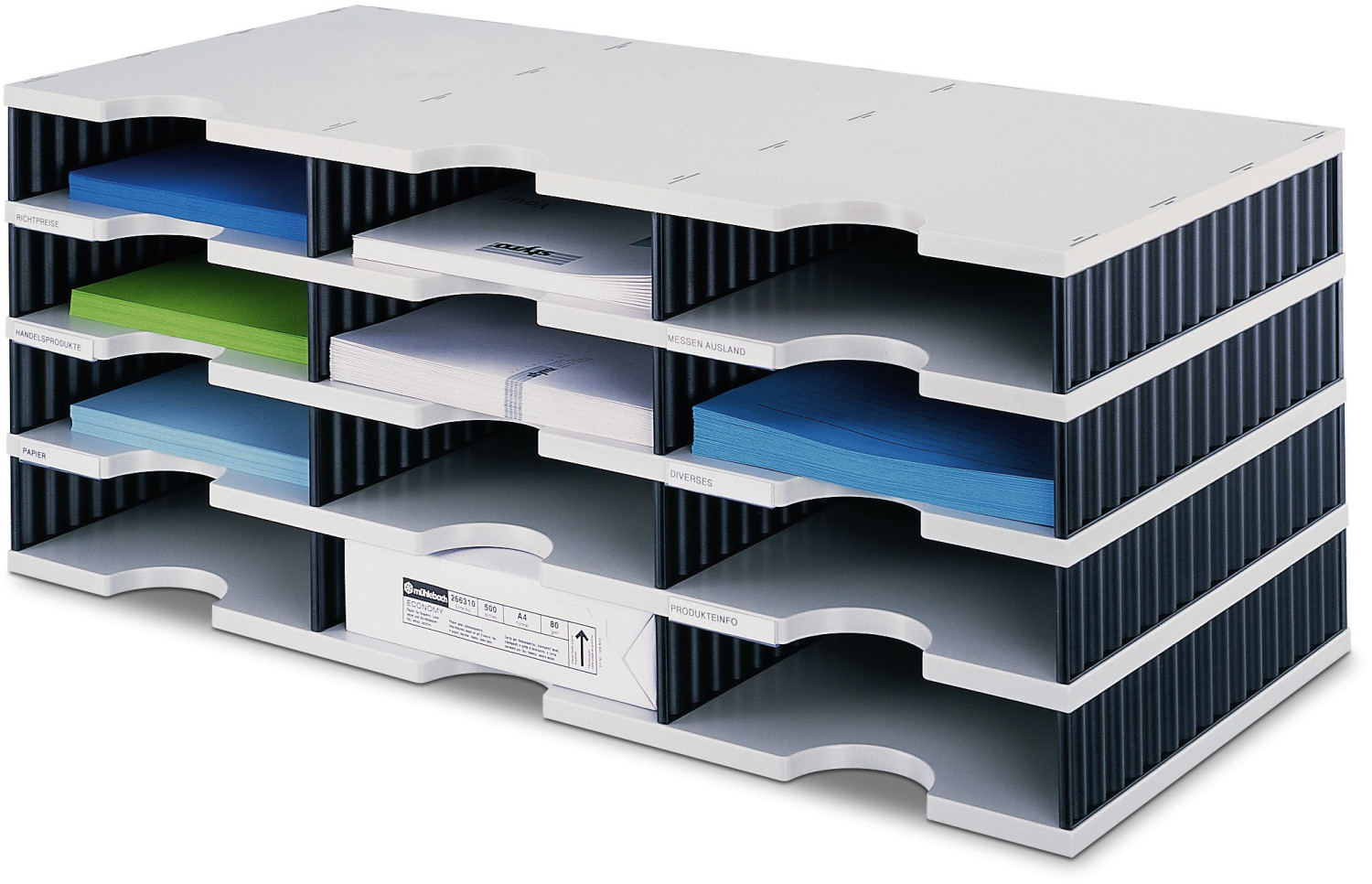 styro Styrodoc 12 Drawers Grey/Black