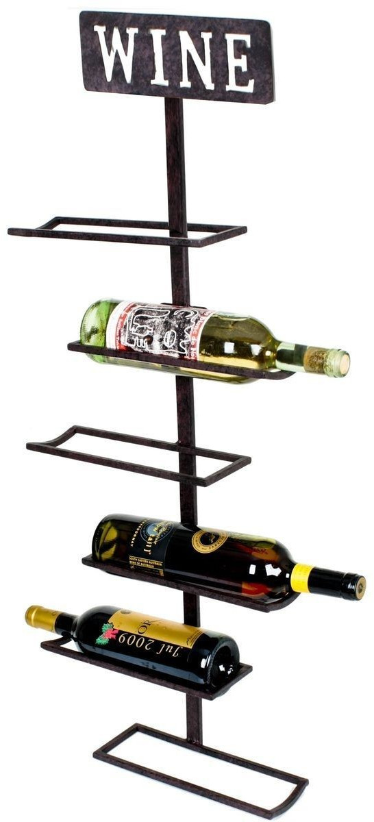 Harms Vintage wine rack for 5 bottles rust look