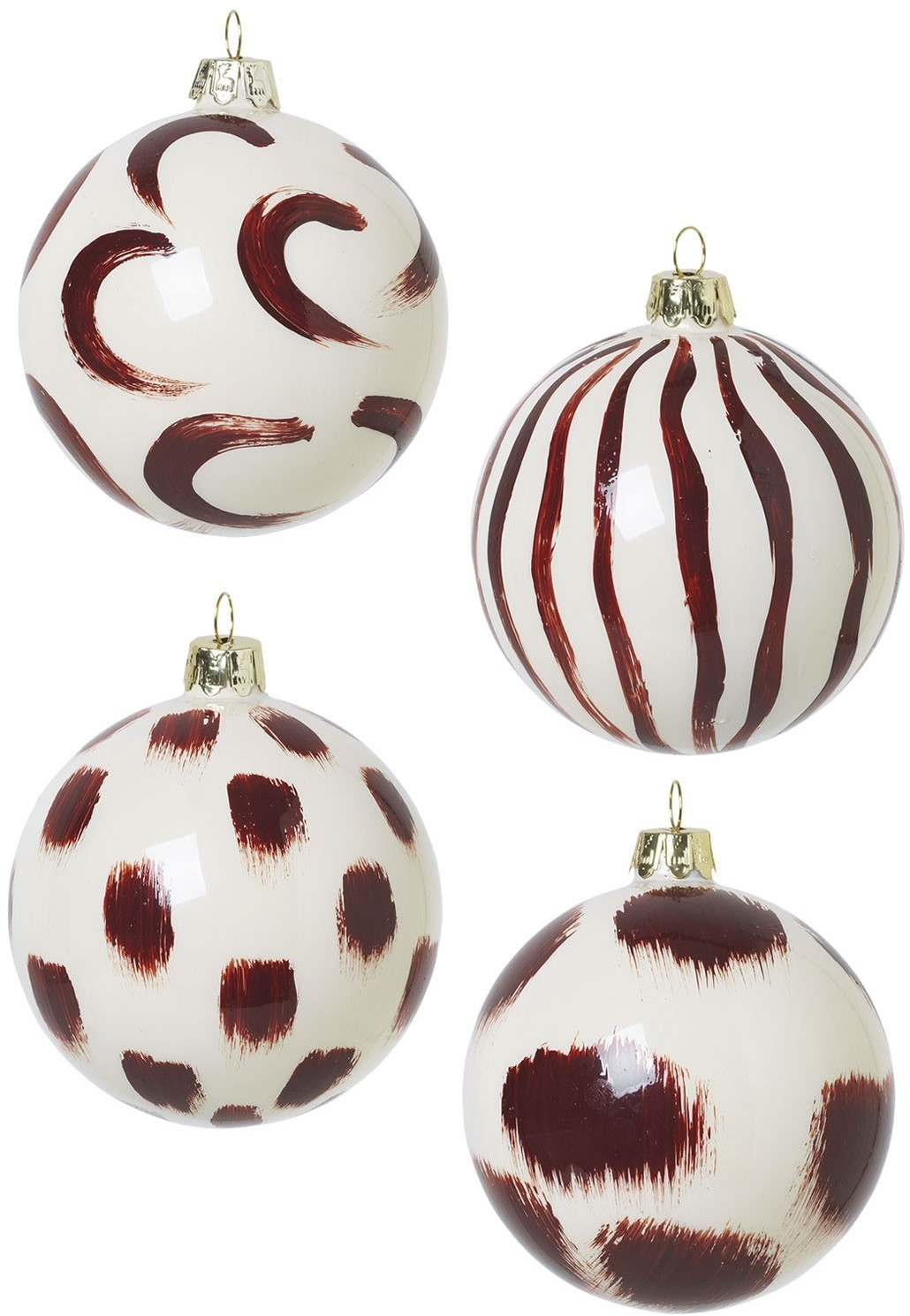 Ferm Living Christmas Hand Painted Glass Ornaments (100602)