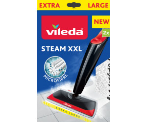 Wessper 5X Ersatzbezüge für Vileda Steam XXL Power Pad Dampfreiniger Ersatzbezug waschbar in weiß-rot 