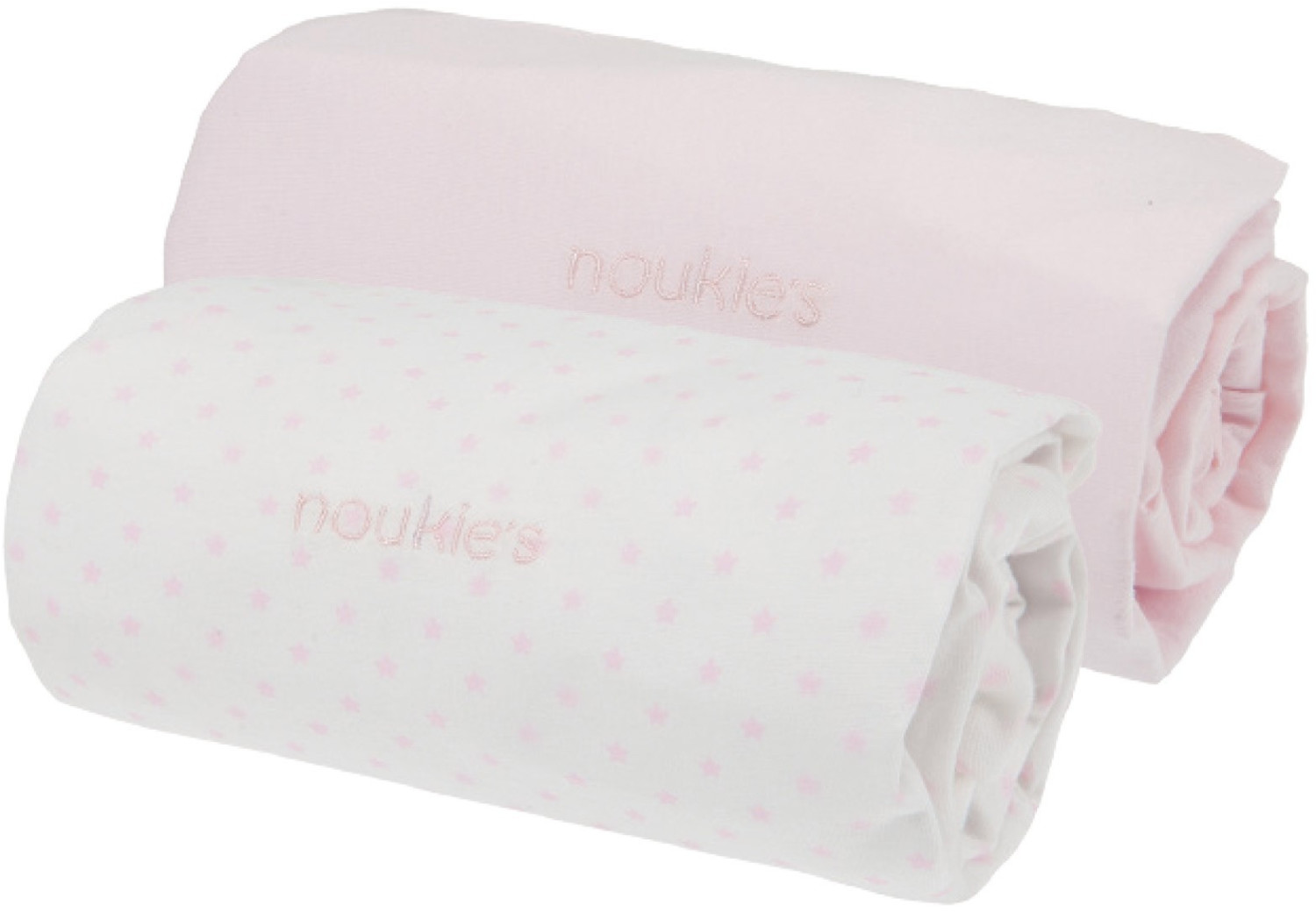 Noukies Drap-housse 70 x 140 cm Mix & Match rose (x 2)