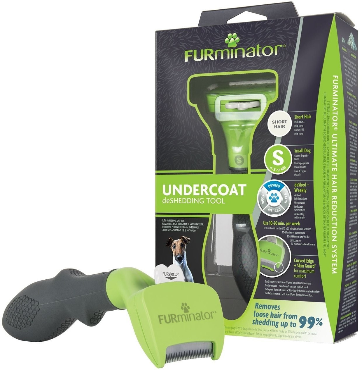 FURminator Deshedding Tool for Small Dogs Short Coat