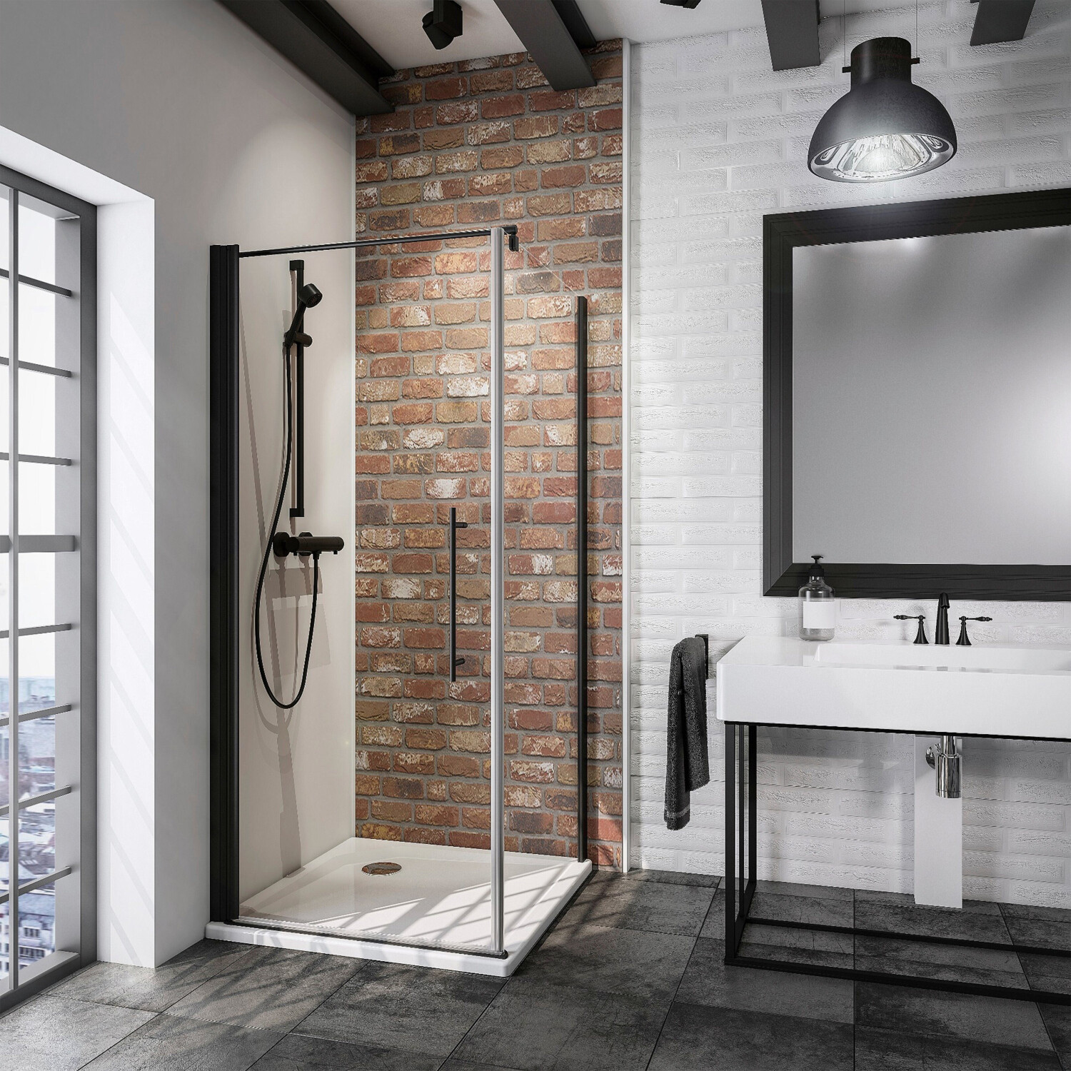 Schulte Alexa Style 2.0 Black Style Corner 80 x 80 x 192 cm (D3215046850026192)