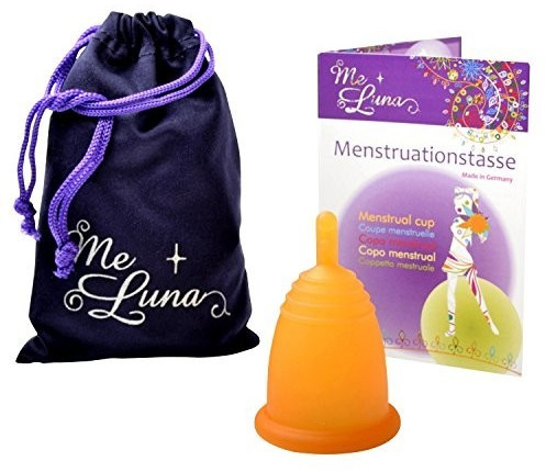 Me Luna Menstrual Cup Classic - Stem - Orange - Size L