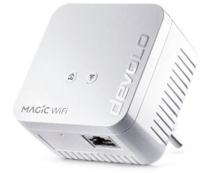 devolo Magic 1 WiFi 5 (ac) Starter Kit : 2x Adaptateurs CPL, Prise Gigogne ( 1 200 Mbits, 2x Fast-Ethernet + 1 Port Gigabit Ethernet, Mesh) idéal  télétravail, gaming, streaming, prise française, Blanc : :  Informatique