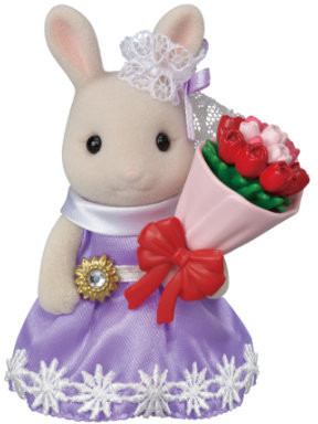 Sylvanian Families La grande sœur lapin crème et son bouquet de fleurs au  meilleur prix sur