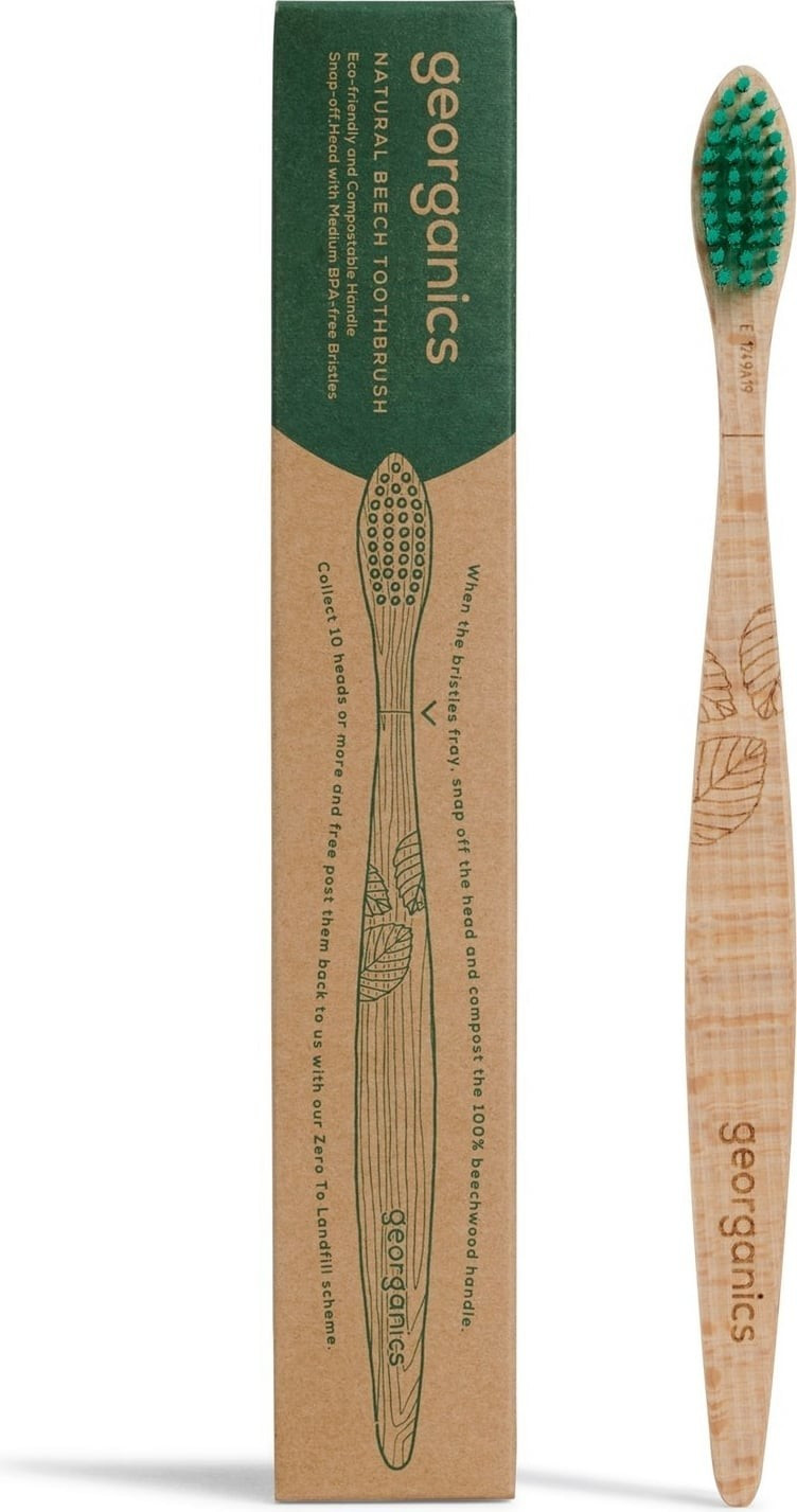 Georganics Natural Beech Toothbrush Medium Bristles (1 pcs)