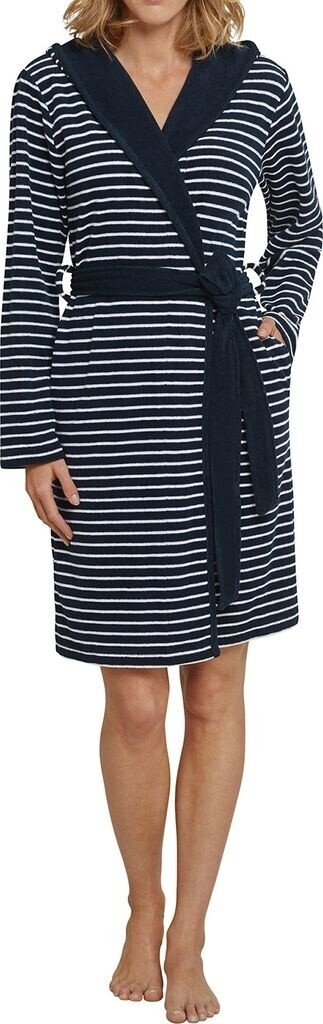 Schiesser Selected! Premium Bathrobe with hood night blue