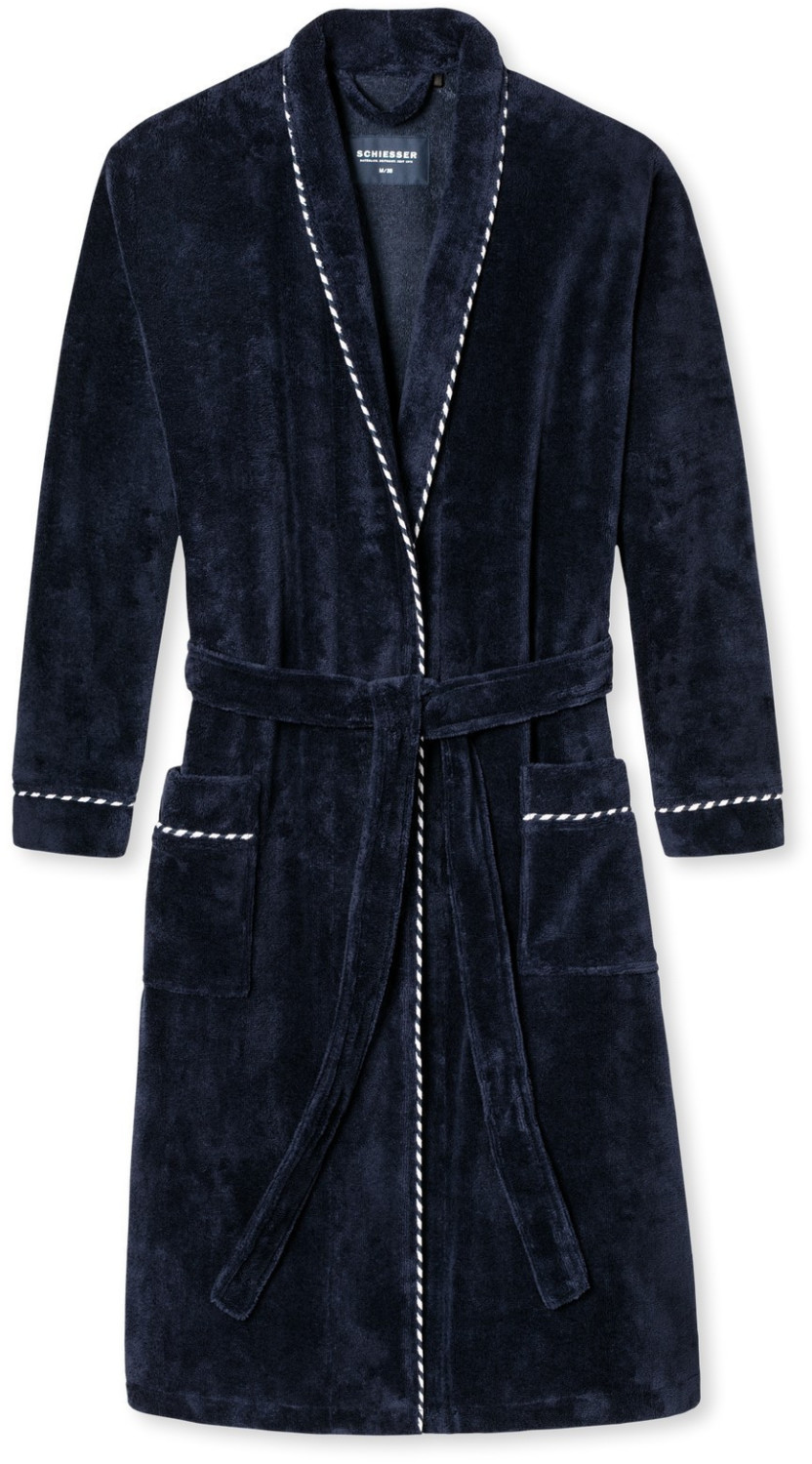 Schiesser Winter Blossom Bathrobe night blue