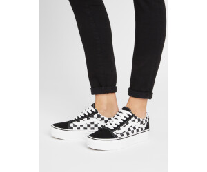 Vans old skool platform trainers black checkerboard true white best sale