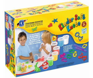 Feuchtmann Kinder Soft Knete 6 x 80g mit Ausstechförmchen Bunt Creative Box 