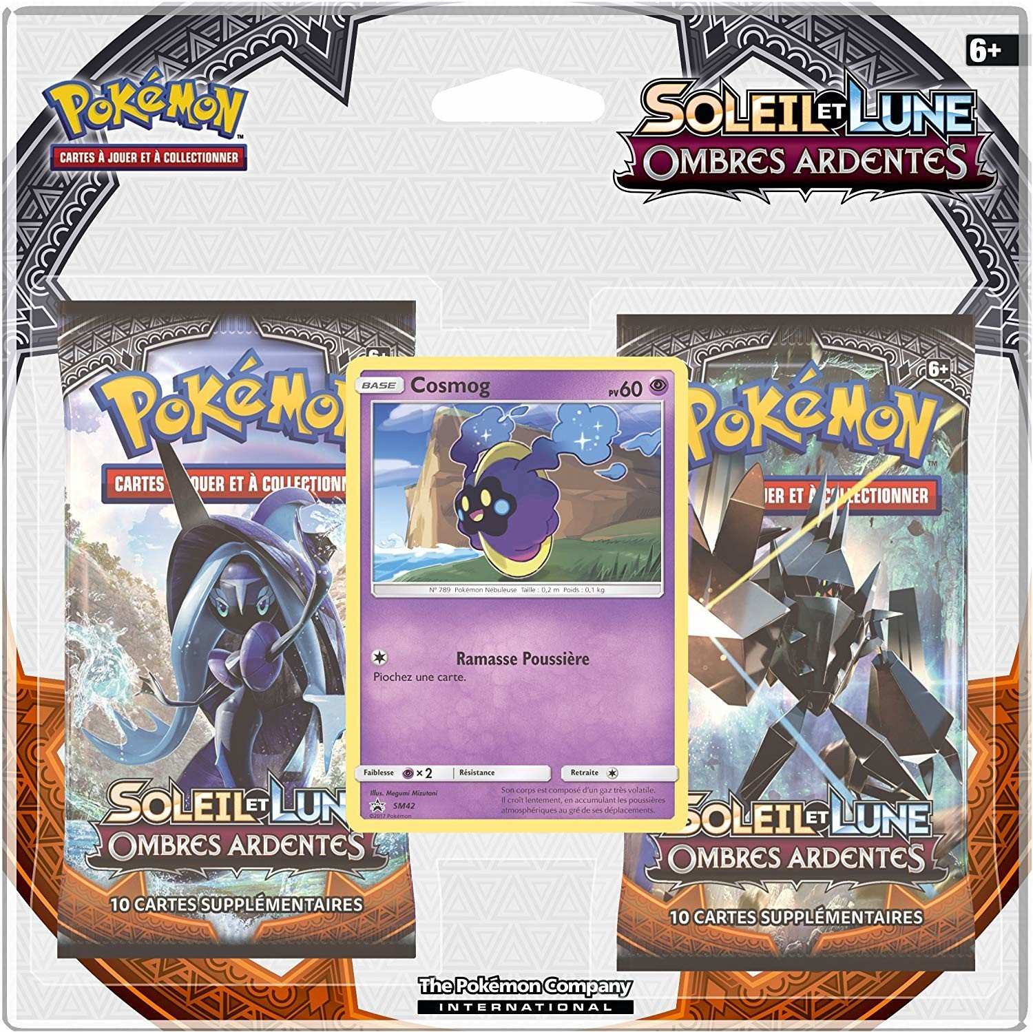 Asmodée Pokémon Pack 2 boosters Soleil & Lune Ombres ardentes SL3 (français)