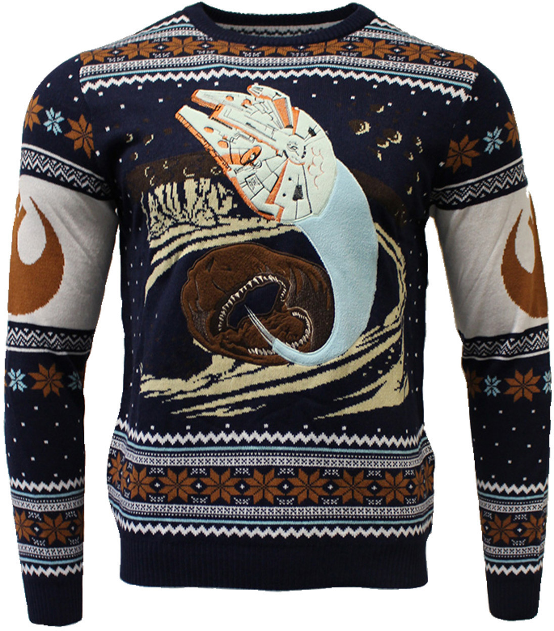Numskull Star Wars: Space Slug Escape Xmas Pullover dark blue / brown