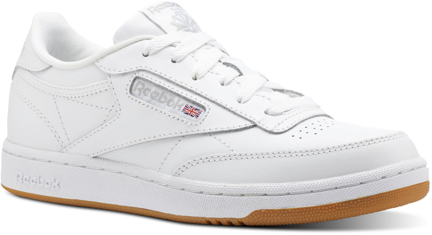 Reebok club c top gs trainers white gum