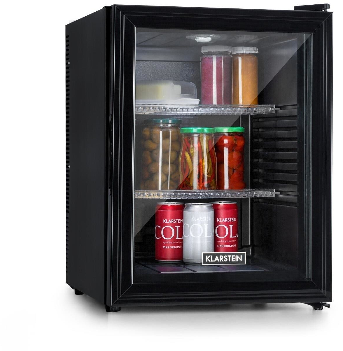 Réfrigérateur - Klarstein Brooklyn 23 Slim - LED - Clayette en plastique -  Mini bar - Porte vitrée - Noir