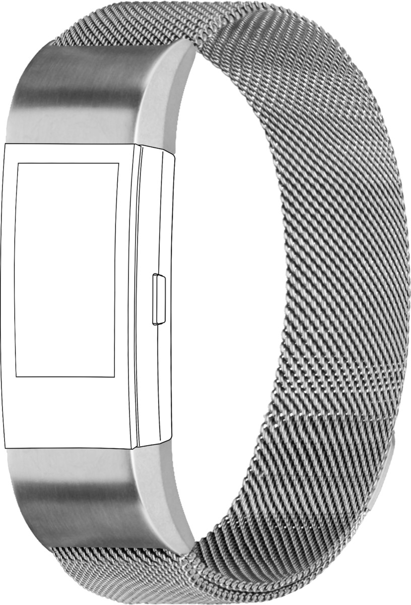 topp Fitbit Charge 2 Mesh Strap Silver