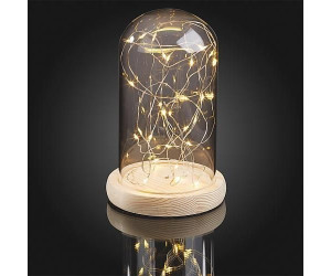 Tischlampe Glasglocke Lichterkette Glaskuppel Tischdeko Lampe mit Fernbedienung 