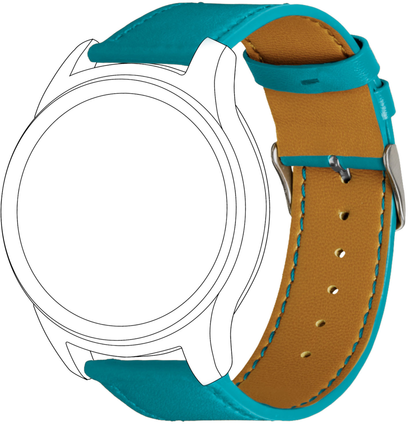 topp Garmin vivomove/vivoactive 3 Leather Strap Navy