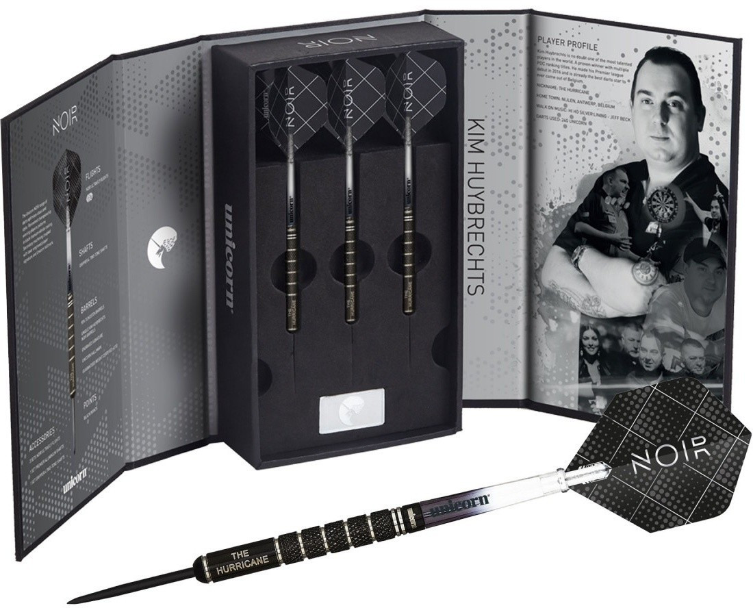 Unicorn Darts Premier League Kim Huybrechts Noir Darts Presentation Box 24 g
