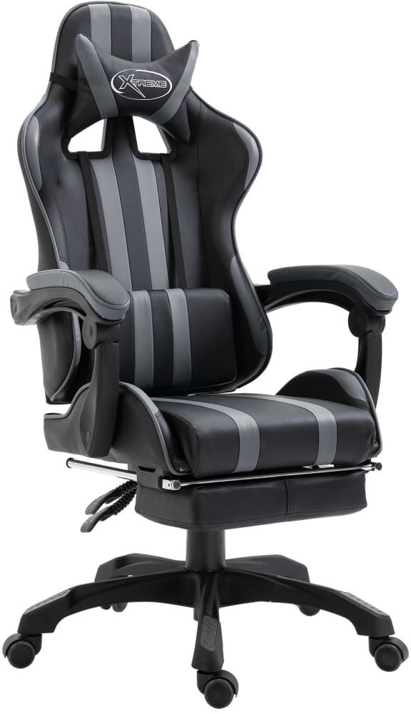 VidaXL Gaming Chair PU with Footrest Gray (20220)