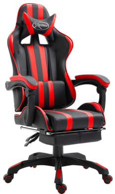 VidaXL Gaming Chair PU with Footrest Red (20217)