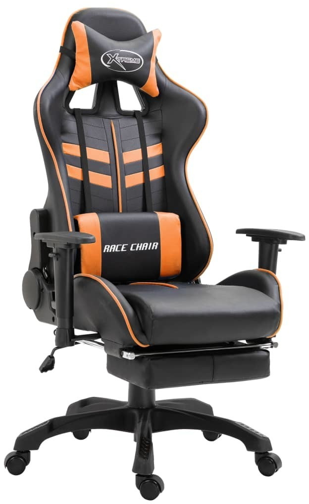 VidaXL Gaming Chair PU with Footrest Orange (20206)