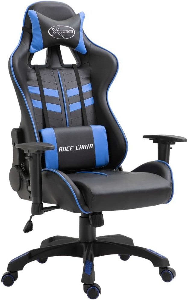vidaXL Fauteuil gamer en cuir synthétique bleu (20192)