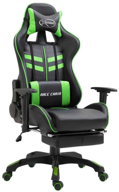 VidaXL Gaming Chair PU with Footrest Green (20203)