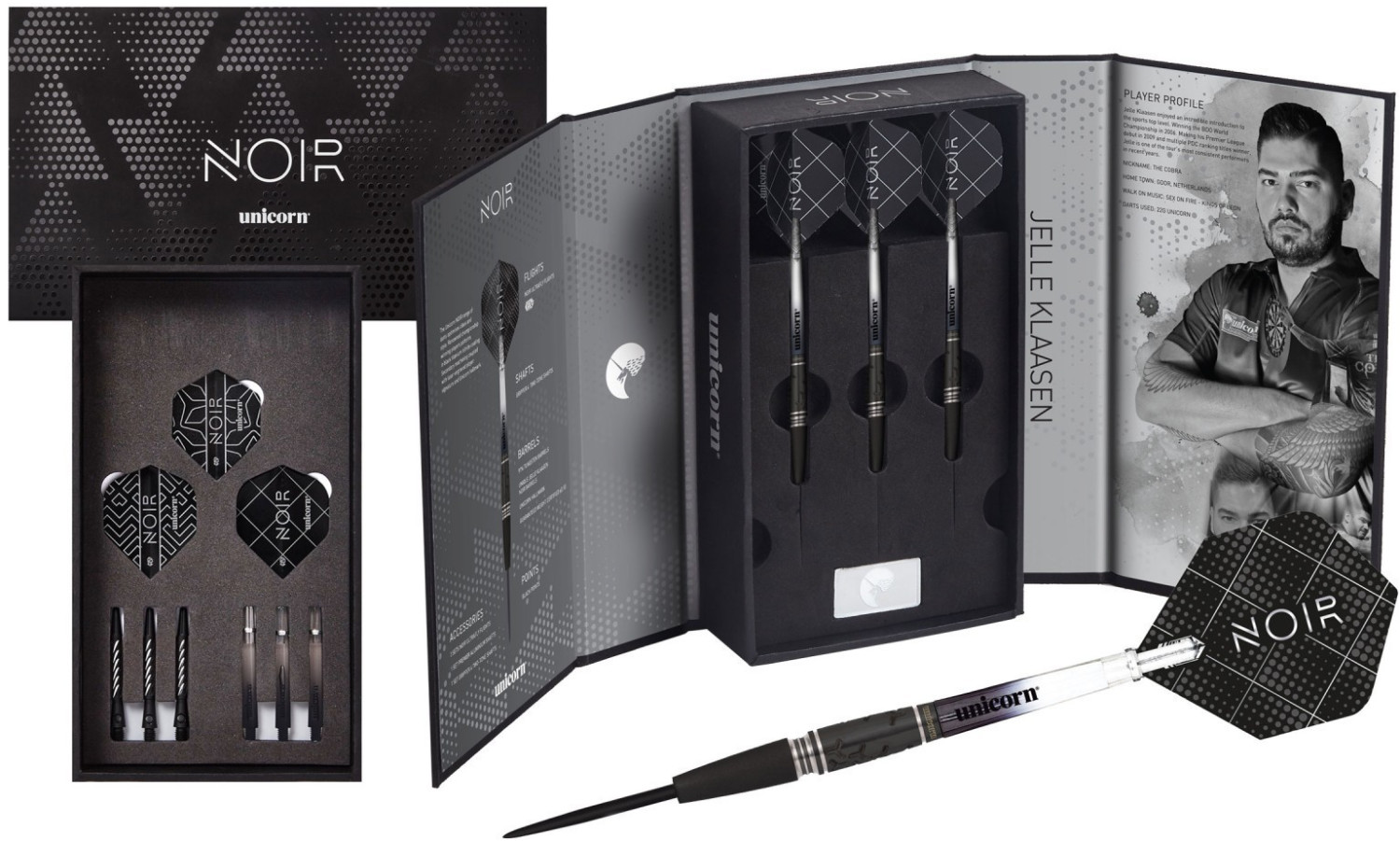 Unicorn Darts World Champion Jelle Klaasen NOIR Steel Dart 20g