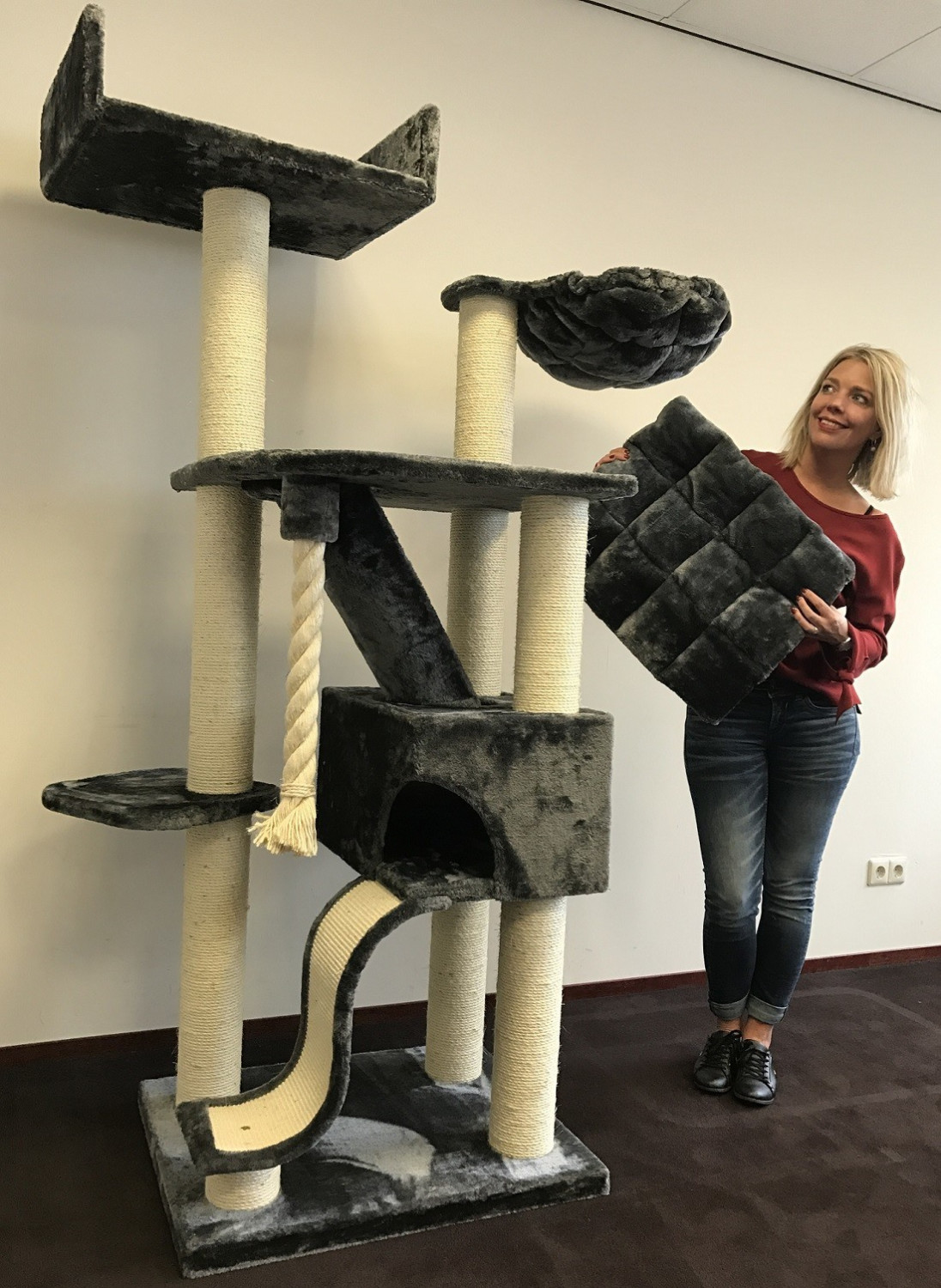 RHRQuality Cat Tree Kilimandjaro de Luxe Dark Grey