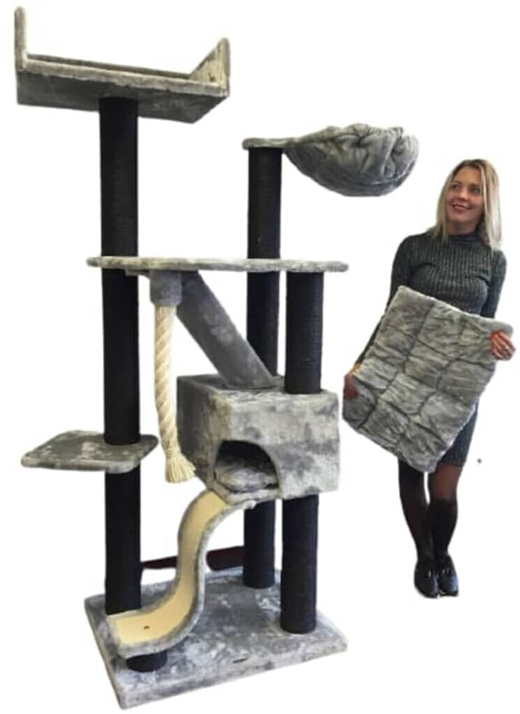 RHRQuality Cat Tree Kilimandjaro de Luxe Blackline Light Grey