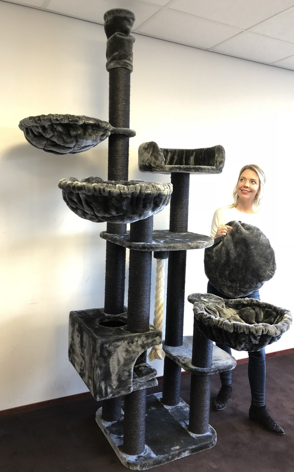 RHRQuality Cat Tree Catdream de Luxe Blackline Dark Grey