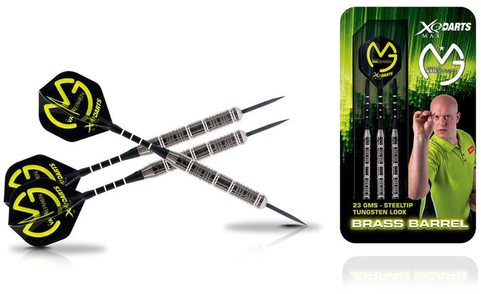 XQMax Michael van Gerwen brass tungsten coated dartset 23 grams