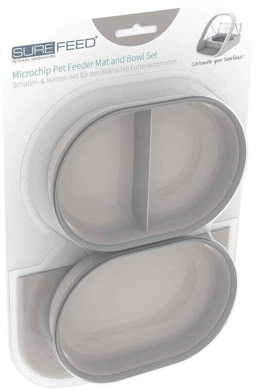 SureFeed Microchip Feeder Mat & Bowl Set Grey