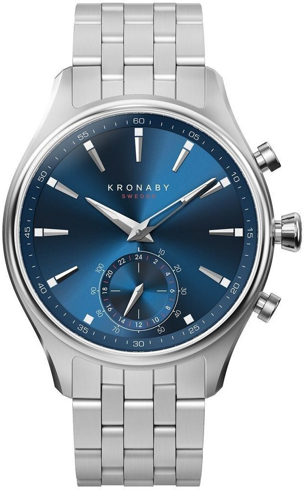 Kronaby Sekel 41 mm argent/bleu bracelet acier inoxydable