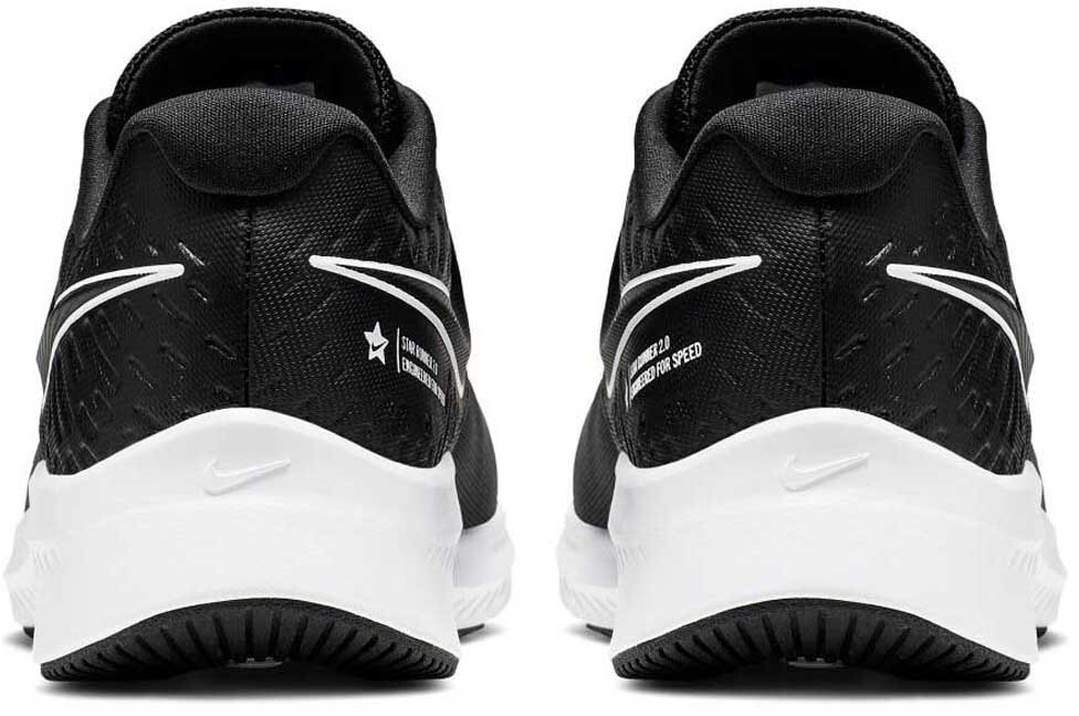 nike star runner black and white