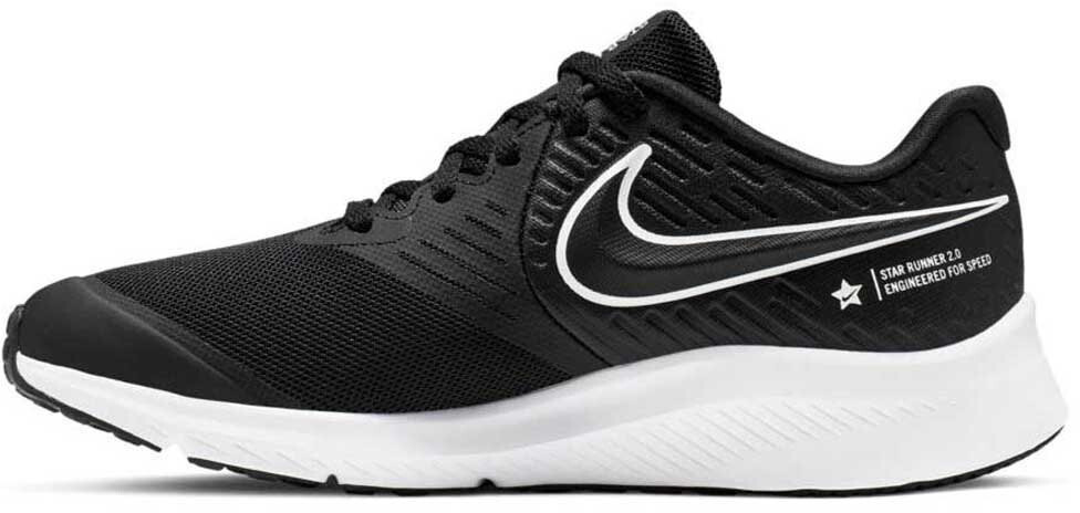 nike star runner 2 black and white