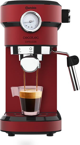 Cafetera Ariete Moderna Espresso con Manómetro Rojo
