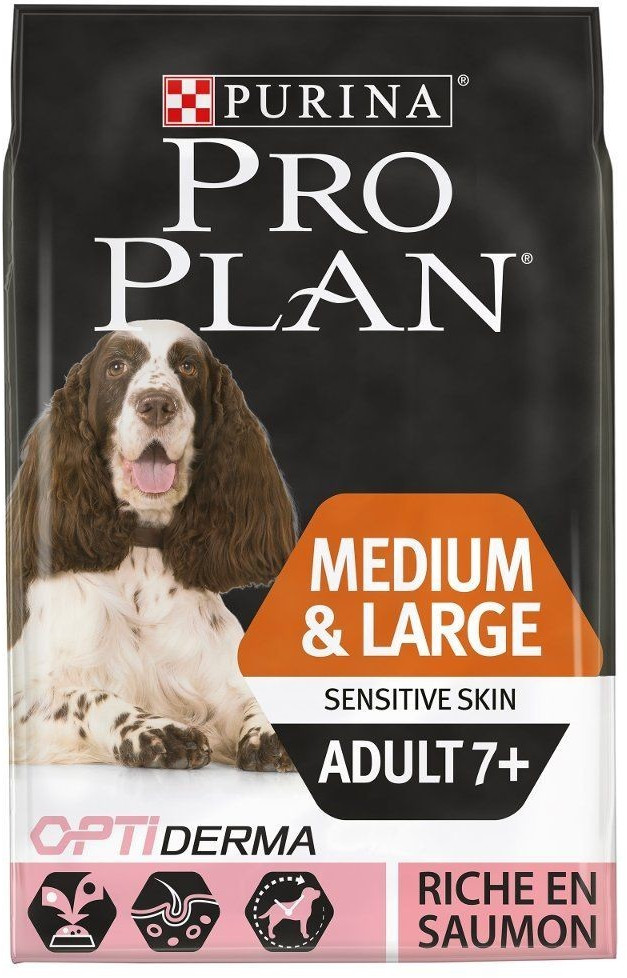 Purina OptiDerma Medium & Large Adult 7+ Sensitive skin saumon (14 kg)
