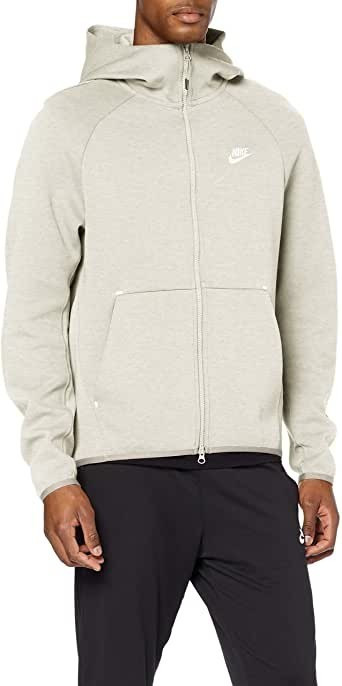 Nike Men's Full-Zip Hoodie Tech Fleece (928483-141) oatmeal heather/white