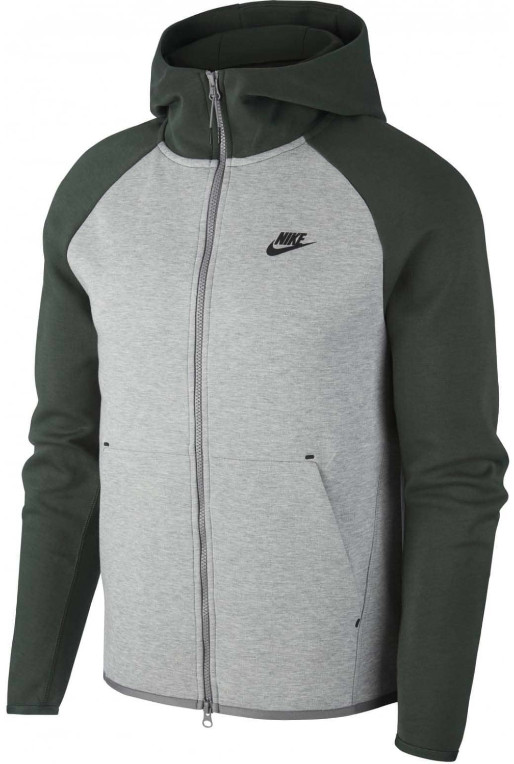 Nike Men's Full-Zip Hoodie Tech Fleece (928483) dark grey heather/galactic jade/black