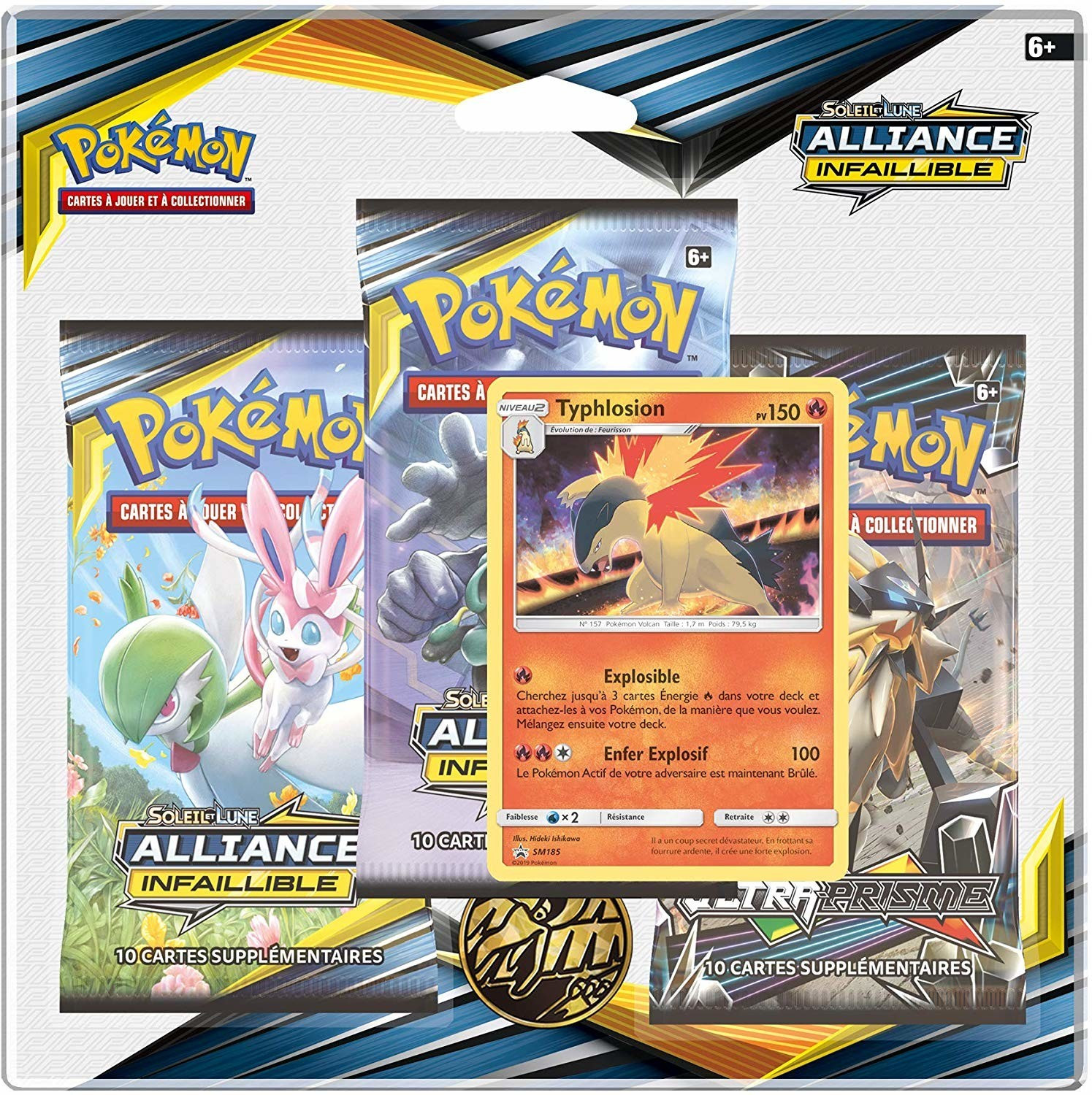 Asmodée Pokémon Pack 3 Boosters Soleil & Lune Alliance Infaillible SL10 (français)