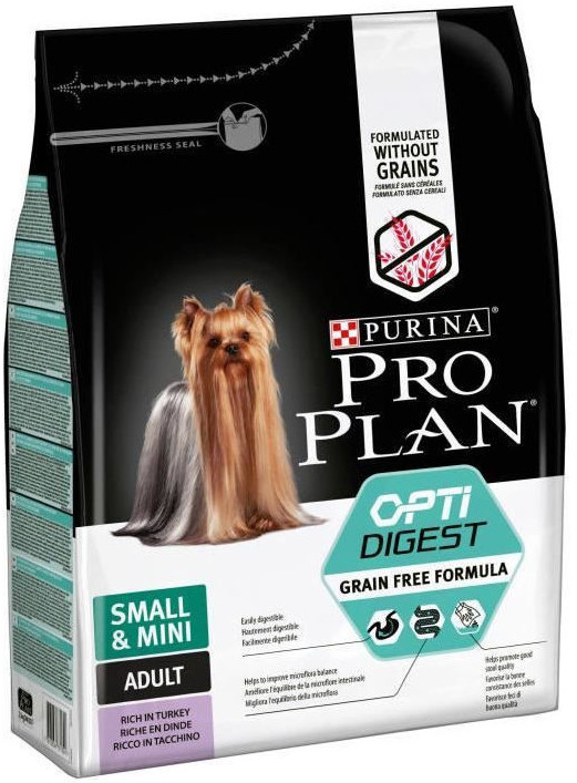 Purina Pro Plan OptiDigest Grain Free Small & Mini Adult Sensitive digestion dinde (2,5 kg)
